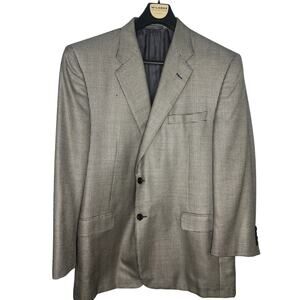Hickey Freeman Neiman Marcus Sport Coat Micro Houndstooth 46R Silk Wool Cashmere